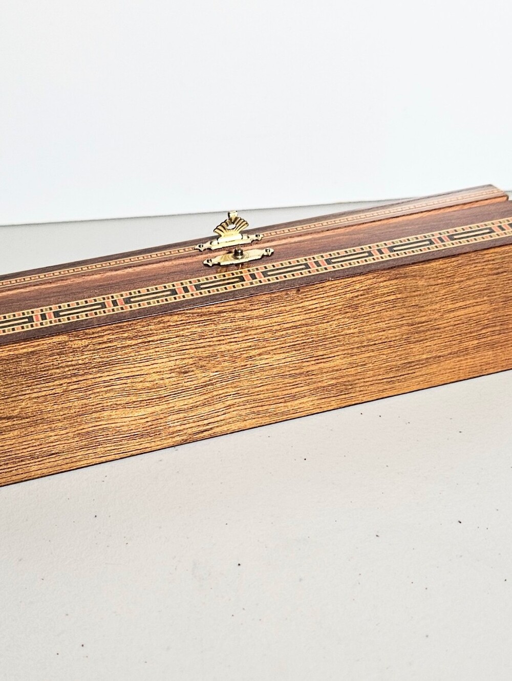 Vintage Handmade Marquetry Micro Wood Inlay Frankincense Trinket Decor Box - Picture 5 of 8